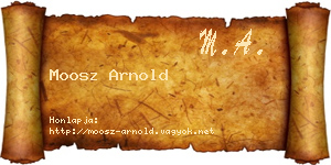 Moosz Arnold névjegykártya